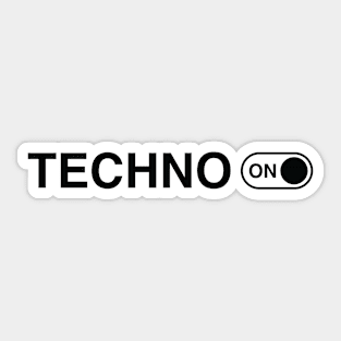 Techno On Black Sticker